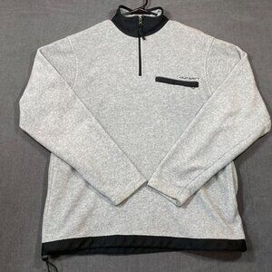 Old Navy Gray Quarter Zip Pullover Fleece Sweatshirt Chest Pocket Mens Size M